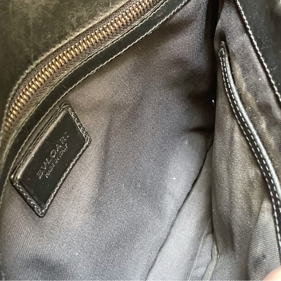 Bvlgari black leather small satchel handbag - Picture 10 of 11